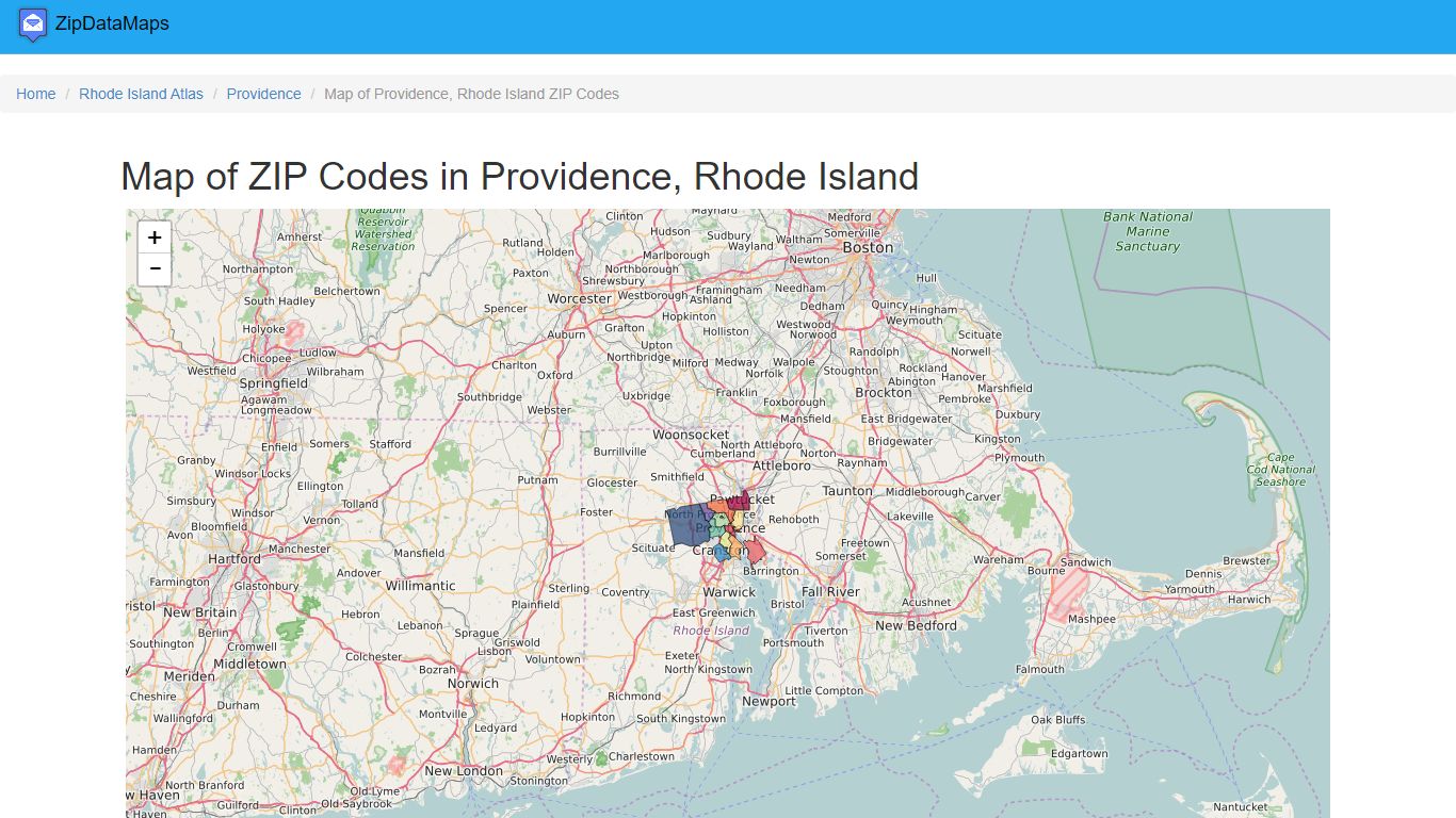 Map of ZIP Codes in Providence, Rhode Island - Zipdatamaps.com